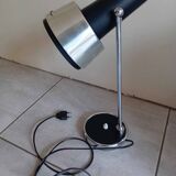 50s/60s desk lamp in chrome and black lacquer