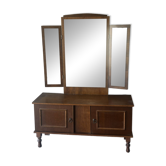 Vintage dressing table with a triptych mirror, 1950s.