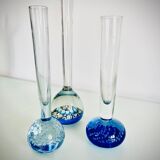 3 soliflores en verre, 1970