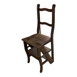 Old wooden library stepladder chair