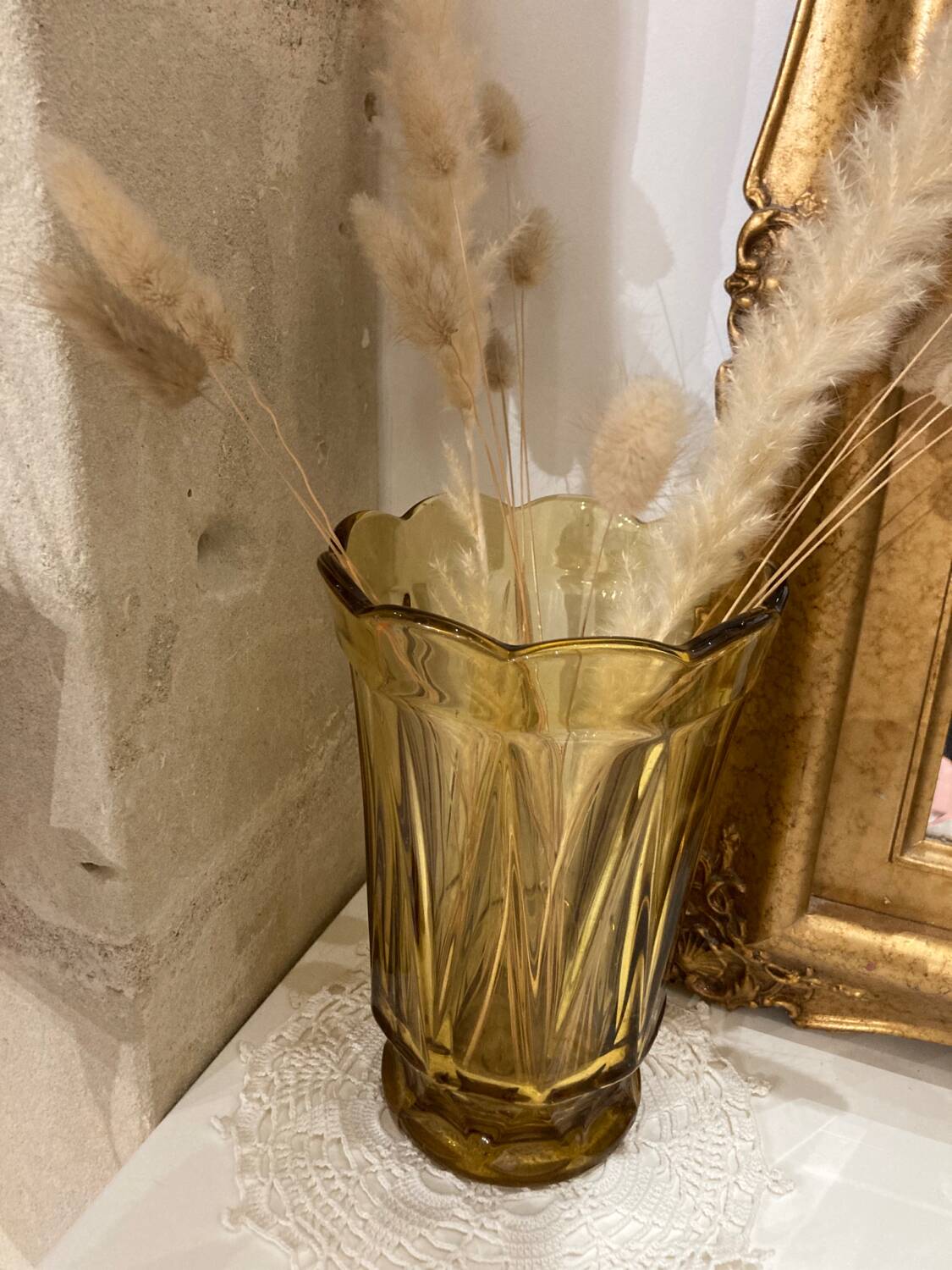 Large smoked glass vase from the 70s