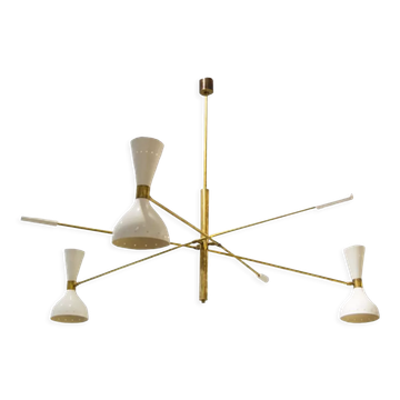 Lustre balancier moonlight 3 bras blanc