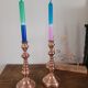 Lot de 2 bougeoirs en cuivre