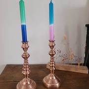 Lot de 2 bougeoirs en cuivre