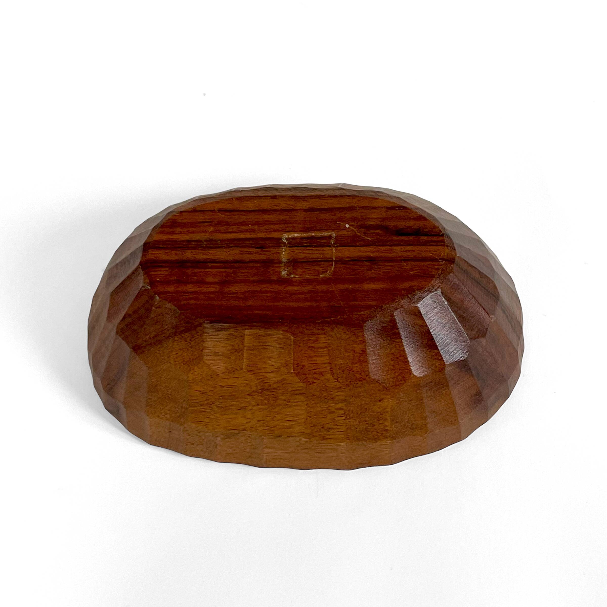 Carved solid wood pocket bowl, 1960