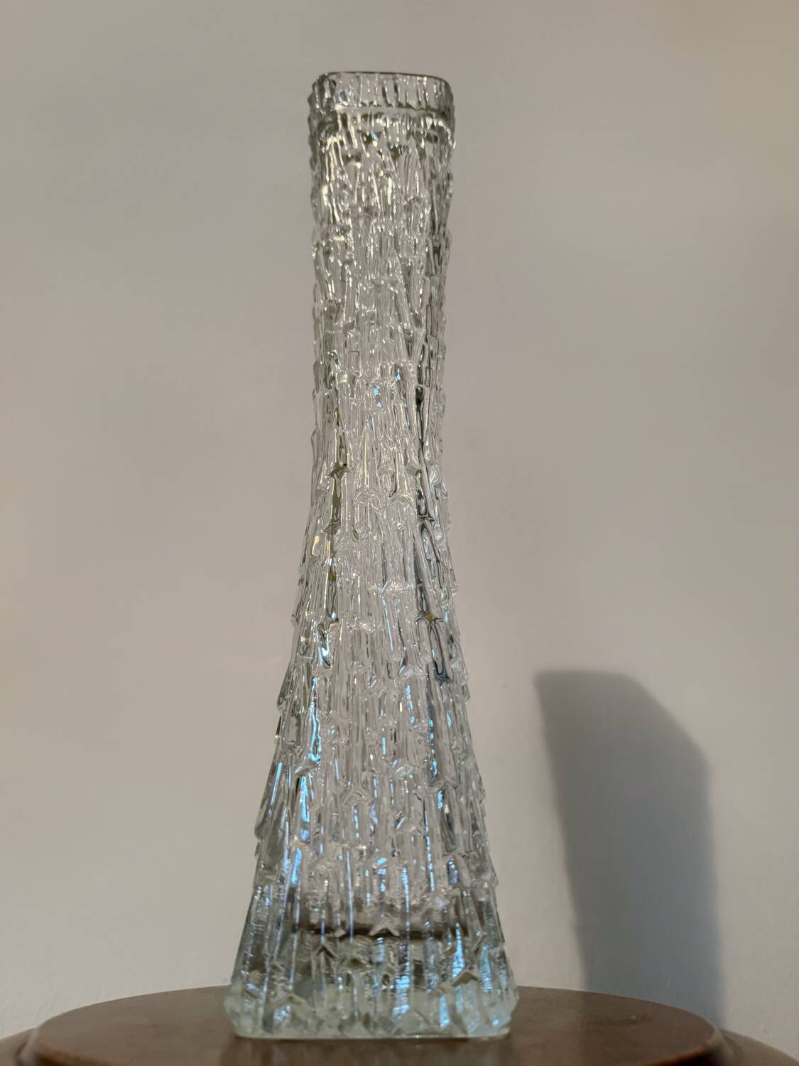 Pressed glass soliflore vase from the 70s