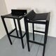 2 tabourets de bar modernistes en bois noir et acier par Ruud Jan Kokke, années 1980