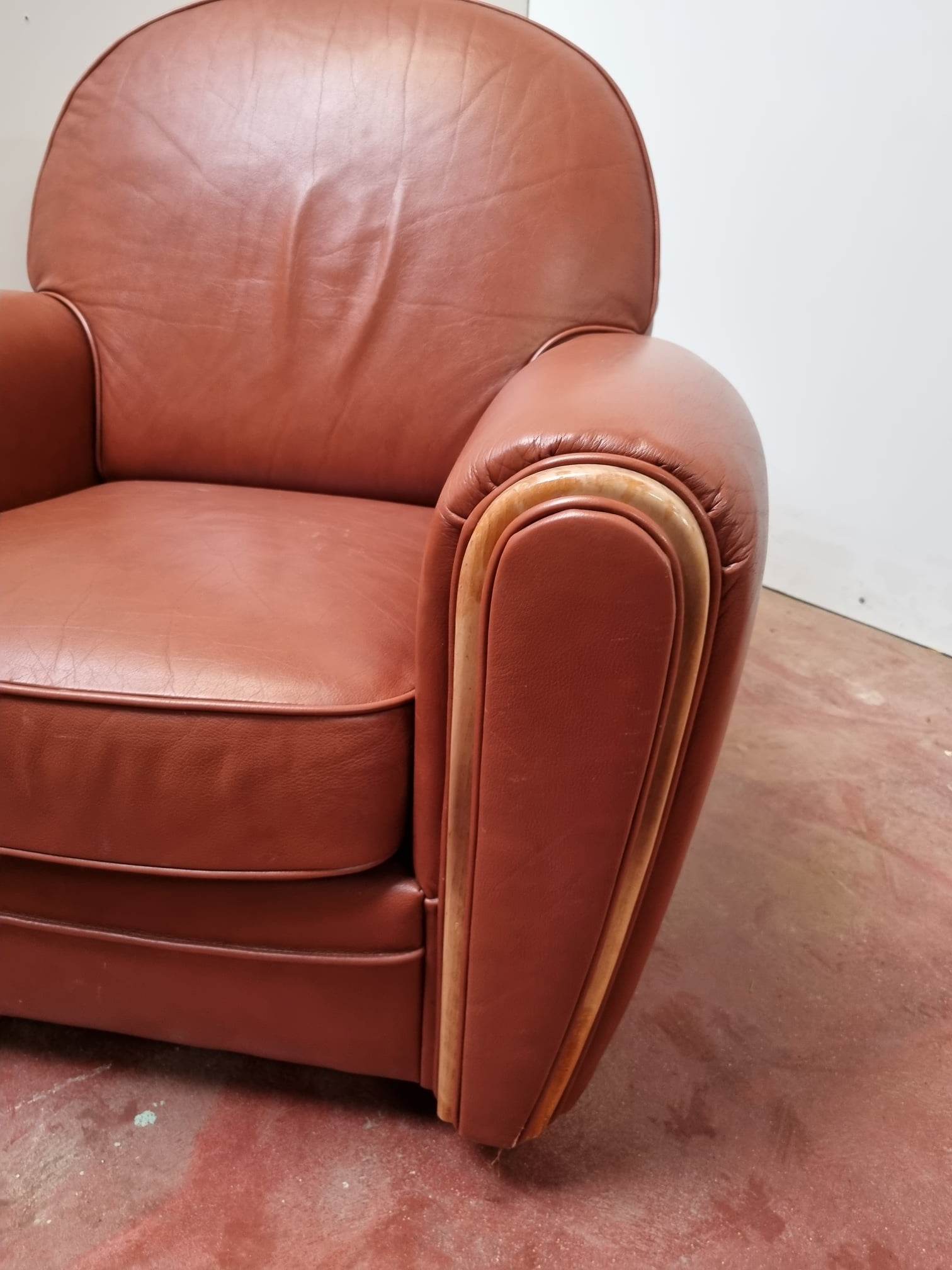 Leather club chair
