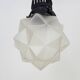 Chandelier, Art Deco suspension in wrought iron and star globe in glass paste.