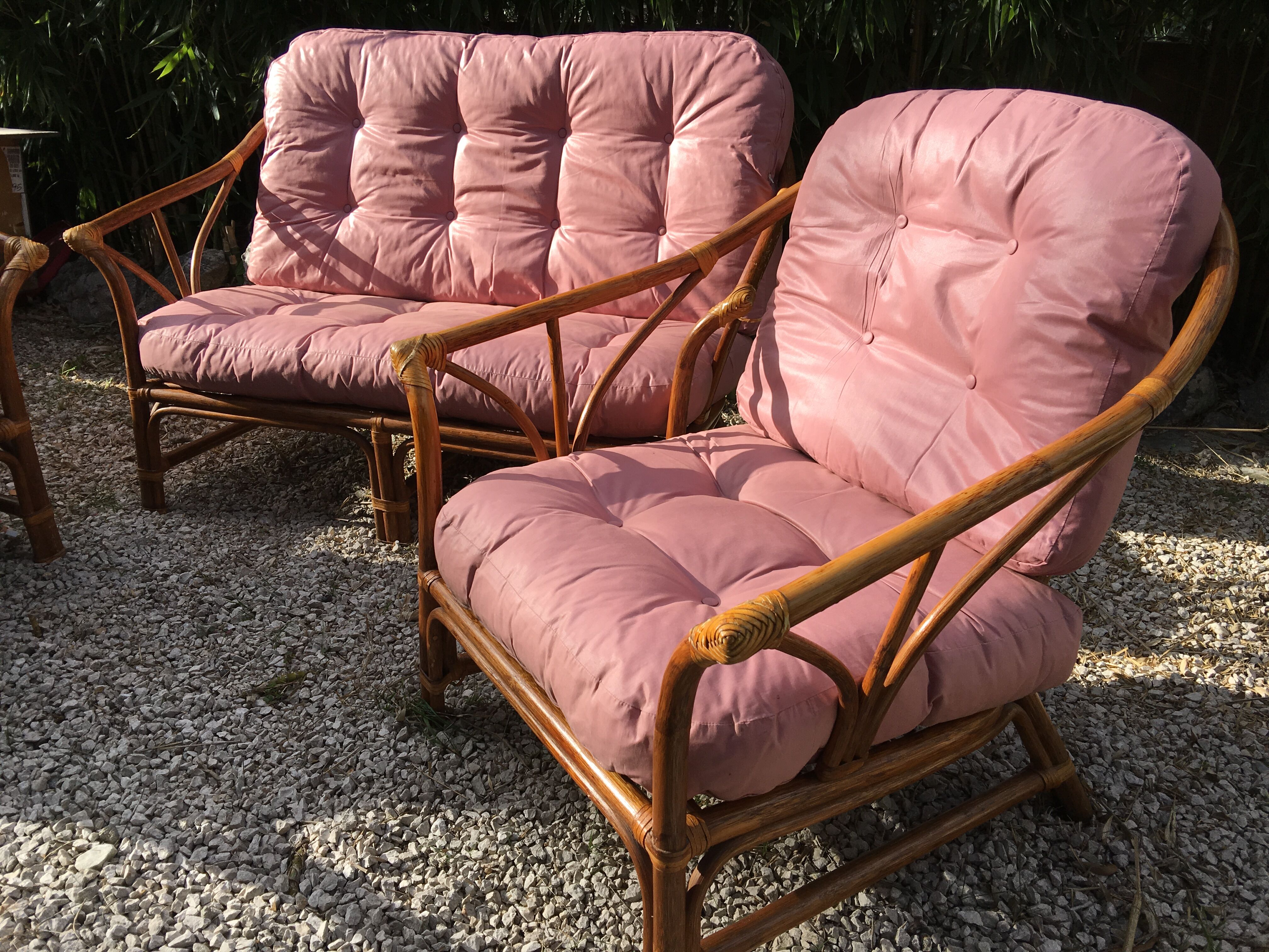 Vintage rattan living room 1970