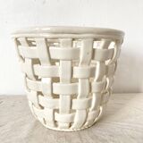 Woven ceramic pot cover