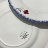 7 blue edge flat plates Mary Lou Digoin