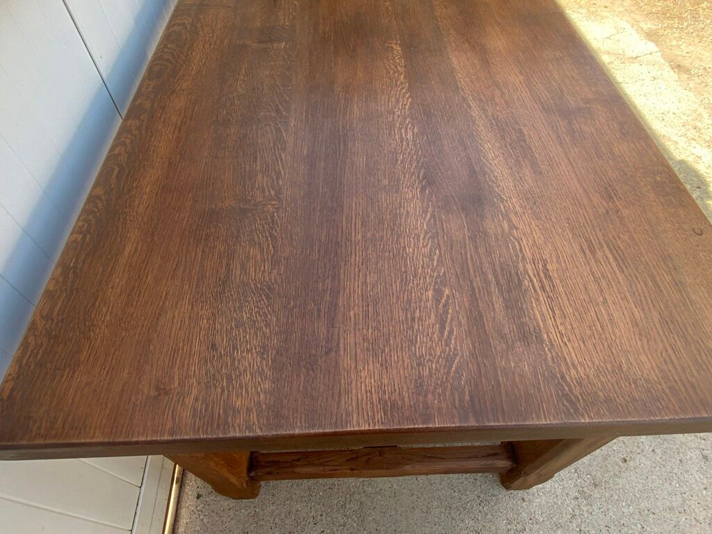 Farmhouse dining table in solid oak 1980