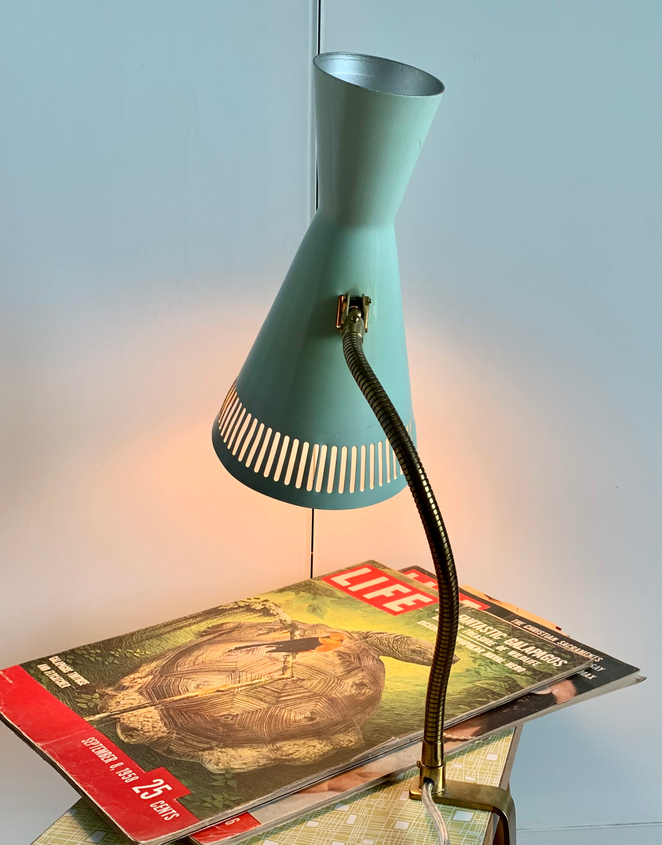 Mid-century italian brass table lamp, 1950s