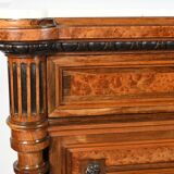 Buffet, commode en loupe d’amboine et palissandre, style Louis XVI – 2ème partie du XIXème