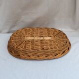 Vintage oval-shaped wicker basket