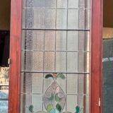 Portes de magasin fin XIXem, devanture de mercerie avec vitraux Art Nouveau
