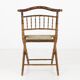 Chaise pliante en faux bambou en bois doré et tissu vert, France vers