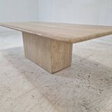 Italian Rectangle Coffee Table in Travertine, 1980s
