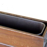 Elegant mid-century teak planter with tray.