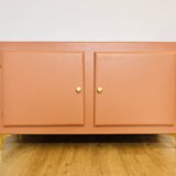 Terracotta painted wooden sideboard