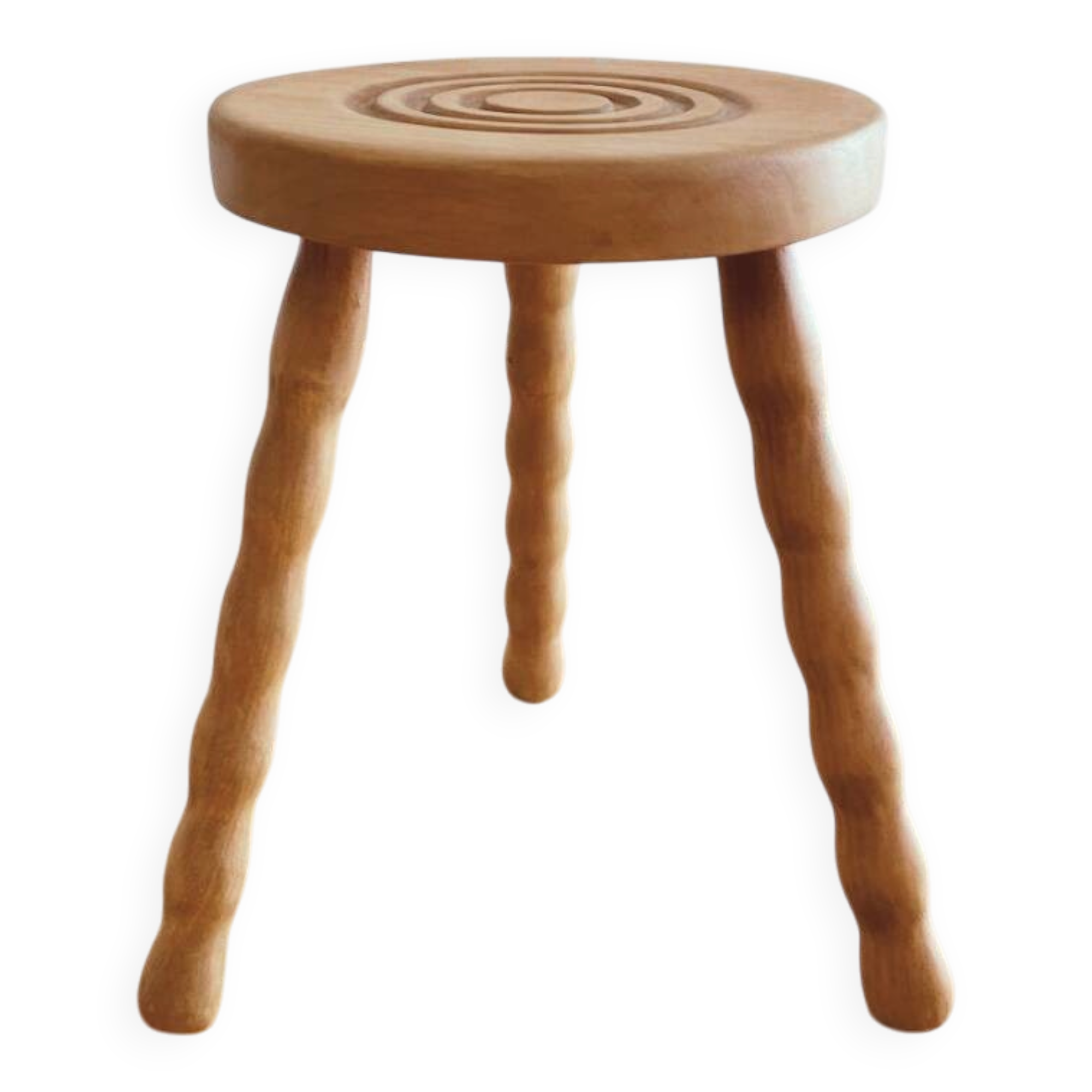 Small tripod/ bedside table/ renovated vintage stool, turned wood, year