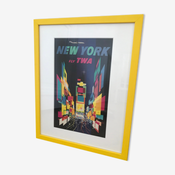 Framed New York Fly TWA poster