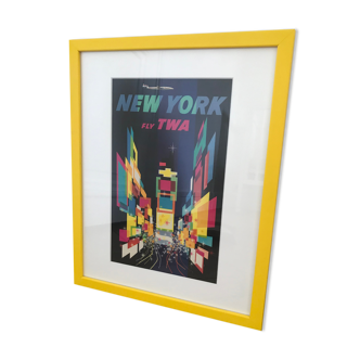 Framed New York Fly TWA poster