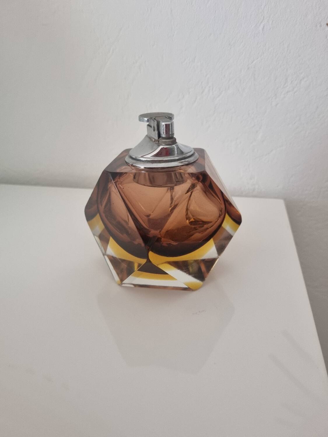 Sommerso Murano set: ashtray + table lighter
