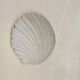Vintage shell wall lamp, opaline, Limburg Germany 1960