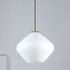 Mid-century italian white opaline and brass lamp