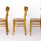 Set of 3 Vintage Frankfurter Chairs, 1970s Mid-Century Beech Dining Chairs,