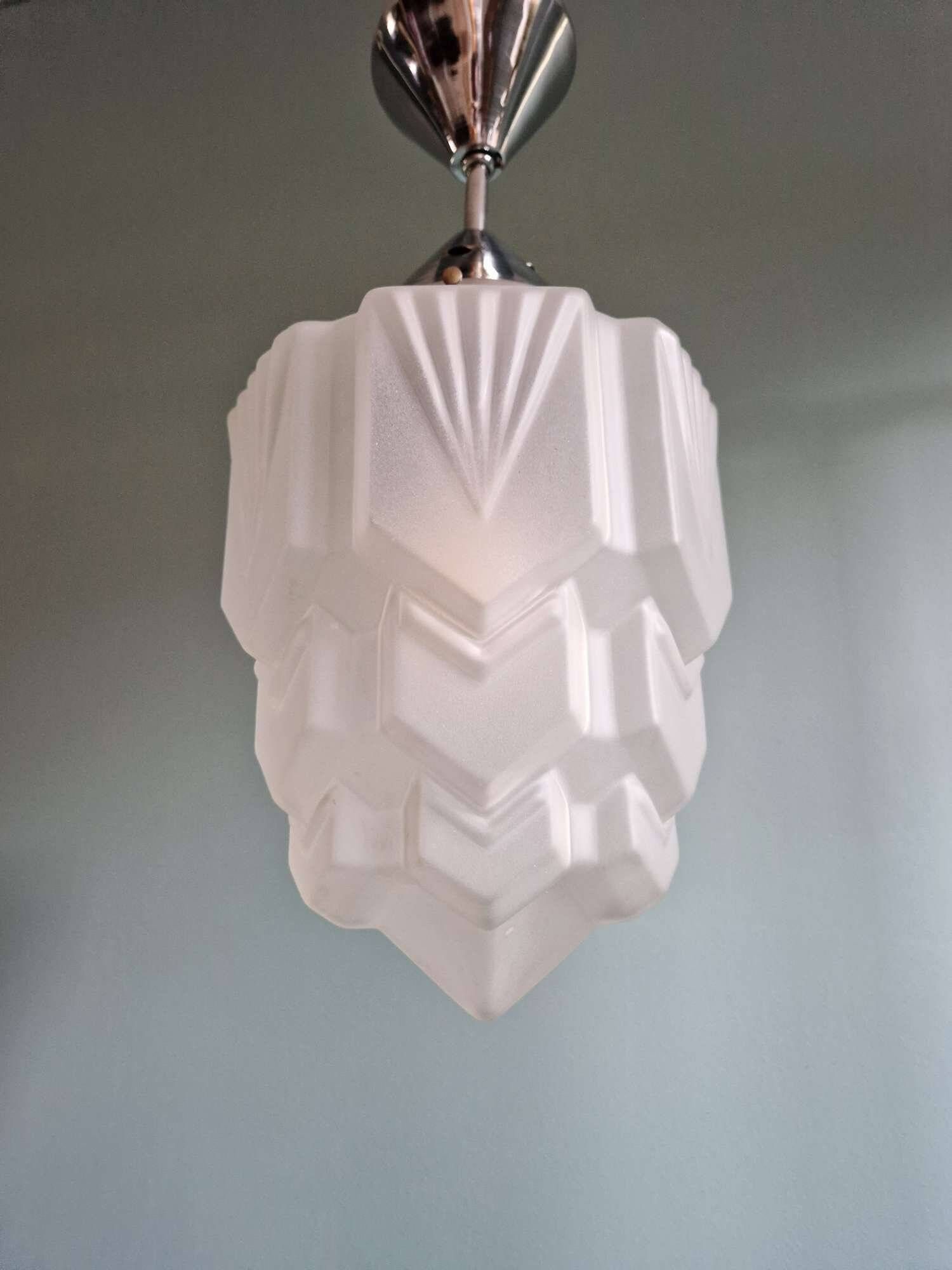 Art Deco suspended glass skyscraper, 1920s-30s.