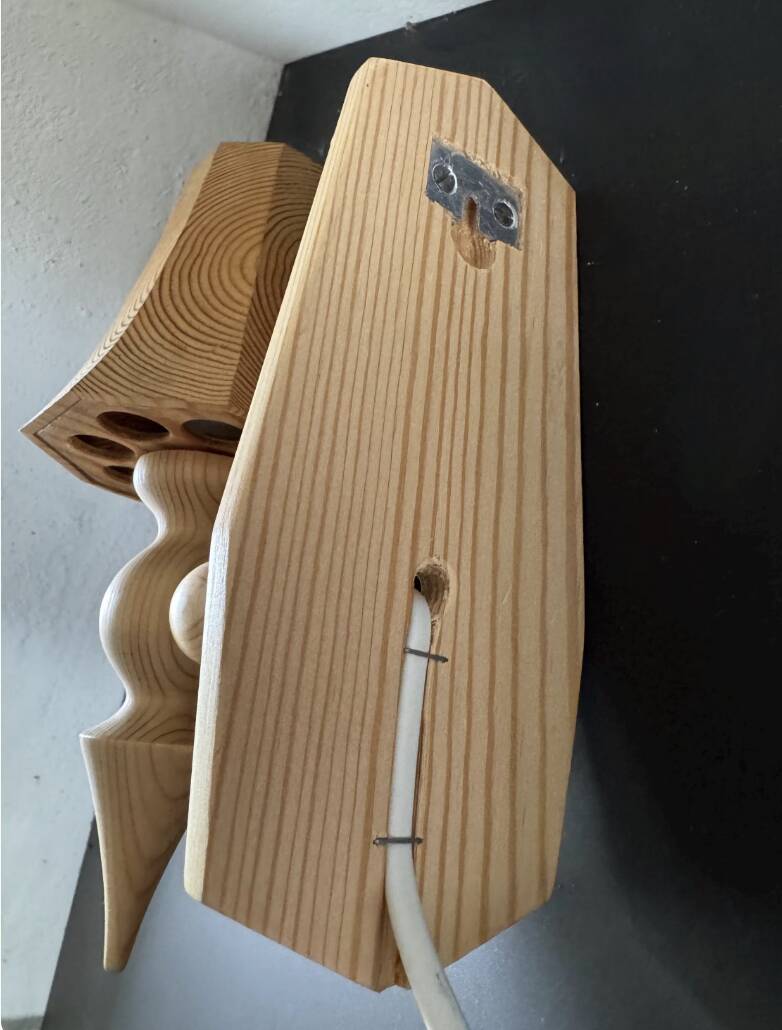 Pair wall sconces pine wood, swedish, 1970s