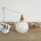 Vintage opaline white thread walking lamp