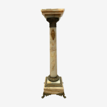 Colonne de présentation en onyx socle tournant xix siècle