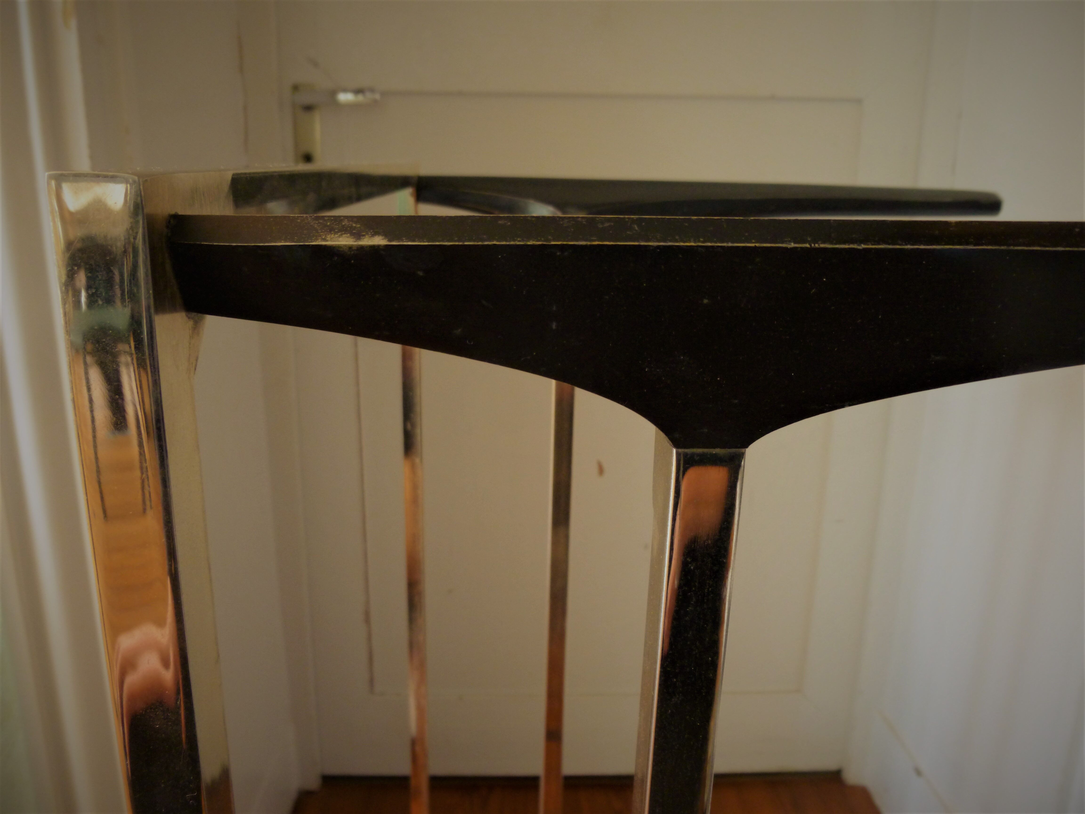 Metal coffee table, glass tray, 60s