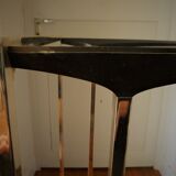 Metal coffee table, glass tray, 60s