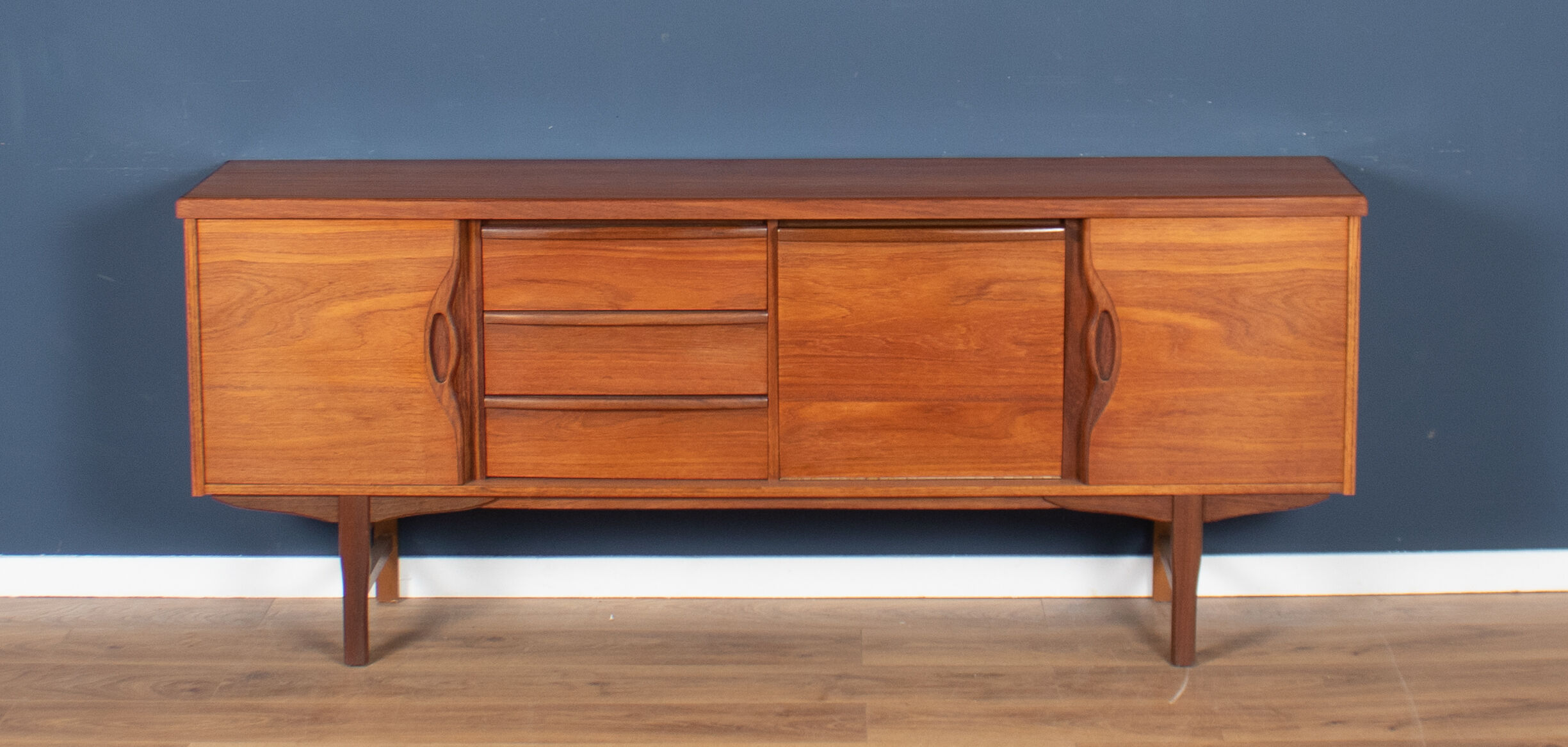 Retro teak 1960s long mid century sideboard by jentique