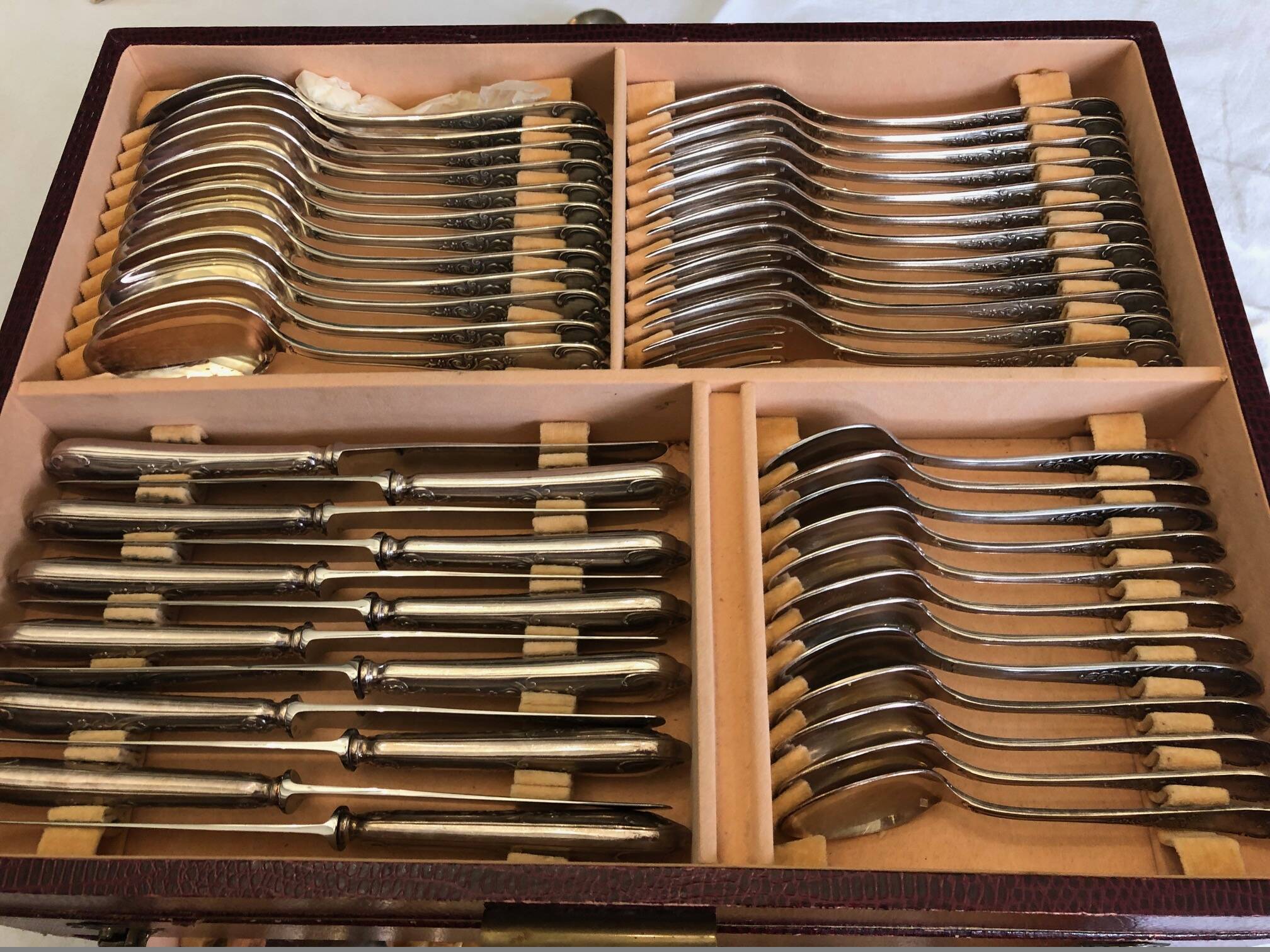 Silver plated cutlery set 89 pieces Roux Marquand