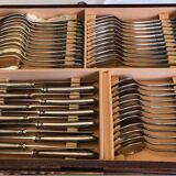 Silver plated cutlery set 89 pieces Roux Marquand