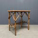 Bamboo side table with mirror top from France, 1940s