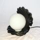 Ceramic shell lamp with opaline pearl, Saint-Jacques, France, 1980