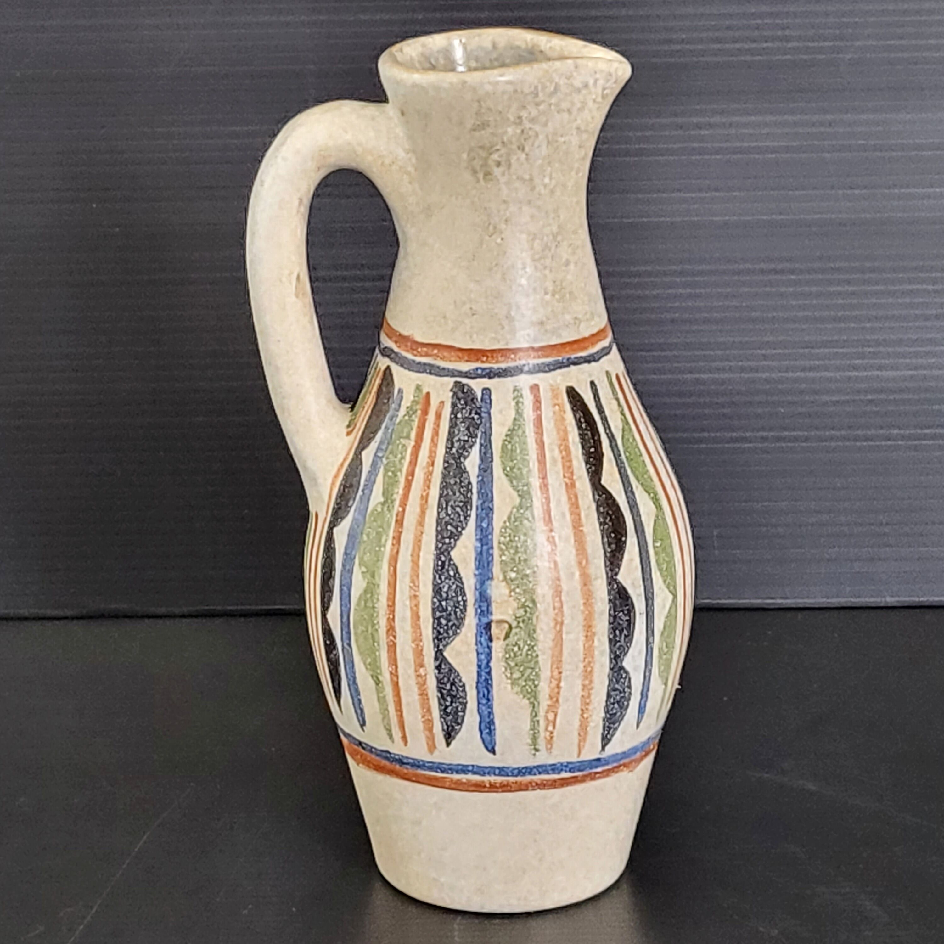Vintage stoneware pitcher by J.M. Farkas 1970