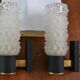 Pair of Arlus sconces with golden brass and glass, 50