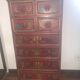 Small antique Indian piece of furniture hand-painted – tallboy / chest of drawers with 10 drawers.