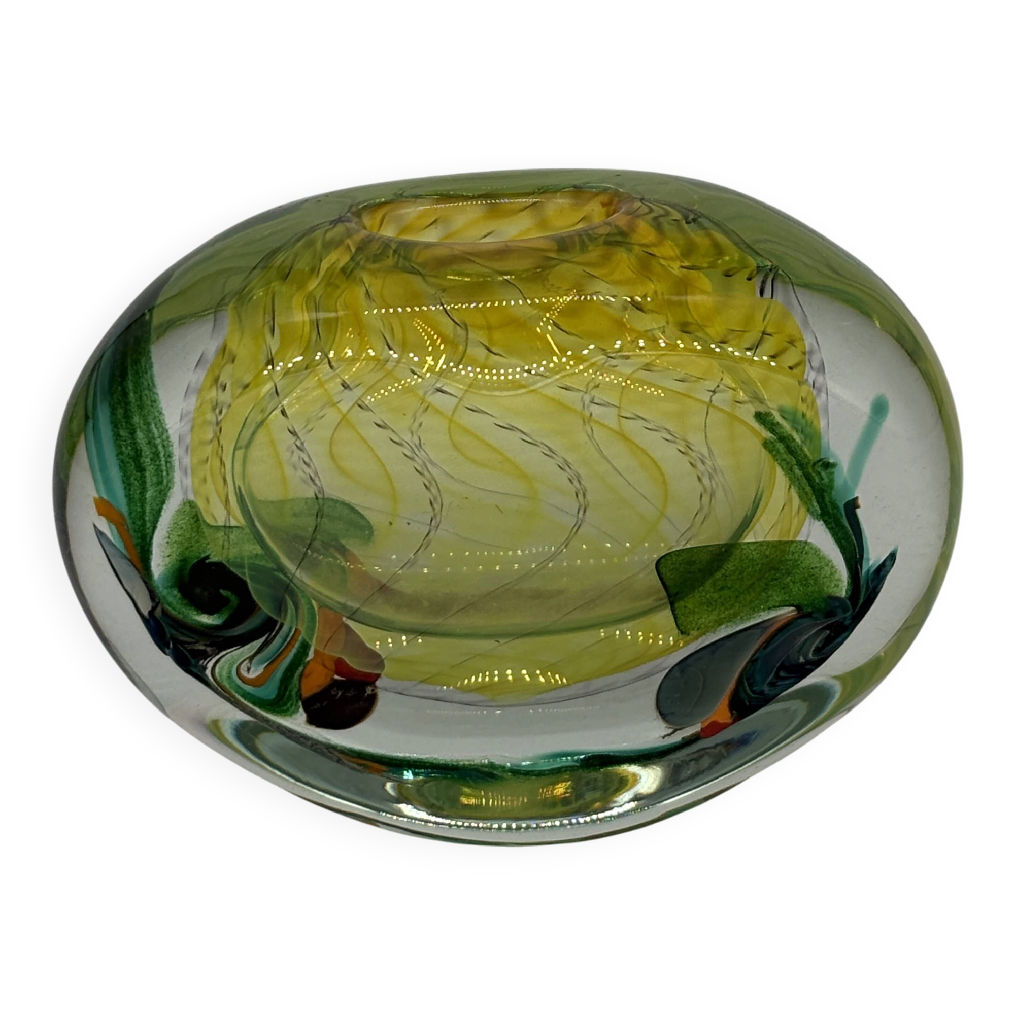 Murano vase yellow Robert Pierini