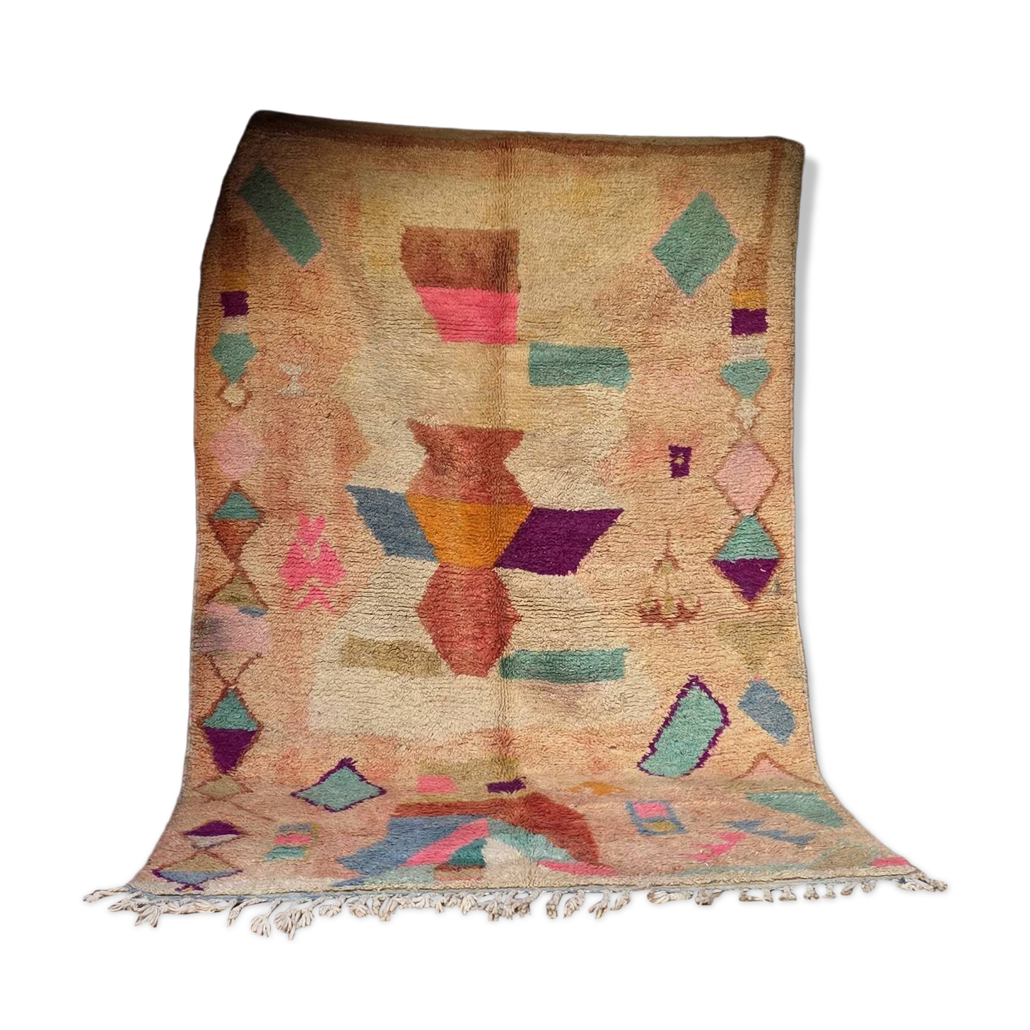 Tapis berbère de Boujaad couleurs pastel 260 x 160 cm