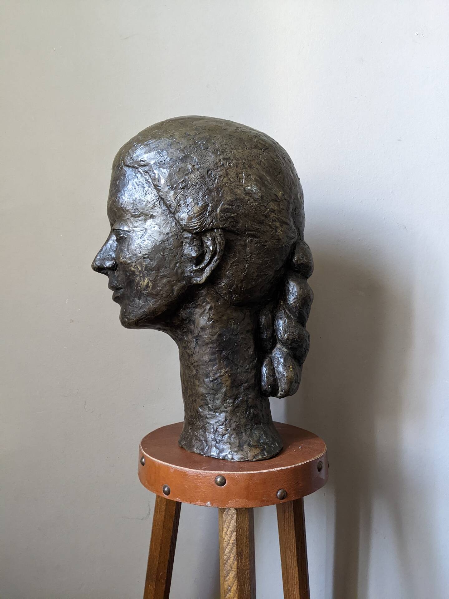 Handcrafted bronze bust sculpture