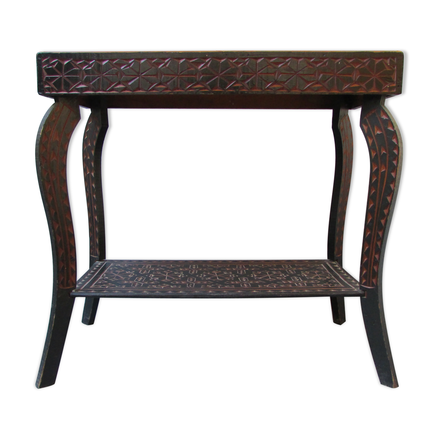 Oriental-style wooden side table